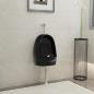 Preview: Wandurinal mit Spülventil Keramik Schwarz