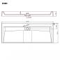 Preview: Waschbecken 120 x 46 x 11 cm Mineralguss/Marmorguss Weiß