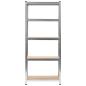 Preview: Lagerregale mit 5 Böden 3 Stk. Silbern Stahl & Holzwerkstoff