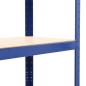 Preview: Lagerregale mit 4 Böden 2 Stk. Blau Stahl & Holzwerkstoff