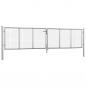 Preview: Gartentor Verzinkter Stahl 415 x 125 cm Silbern