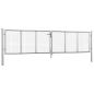 Preview: Gartentor Verzinkter Stahl 415 x 125 cm Silbern