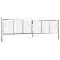 Preview: Gartentor Verzinkter Stahl 415 x 125 cm Silbern