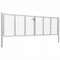 Preview: Gartentor Verzinkter Stahl 415 x 150 cm Silbern
