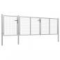Preview: Gartentor Stahl 400 x 100 cm Silbern