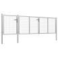 Preview: Gartentor Stahl 400 x 100 cm Silbern