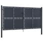Preview: Gartentor Stahl 300 x 125 cm Anthrazit