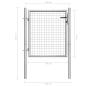 Preview: Gartentor Verzinkter Stahl 105x125 cm Silbern