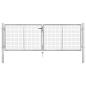Preview: Gartentor Verzinkter Stahl 306 x 125 cm Silbern