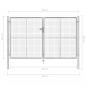 Preview: Gartentor Verzinkter Stahl 306 x 200 cm Silbern