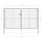 Preview: Gartentor Verzinkter Stahl 306 x 200 cm Silbern