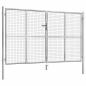 Preview: Gartentor Verzinkter Stahl 306 x 200 cm Silbern
