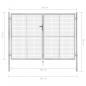 Preview: Gartentor Verzinkter Stahl 306 x 225 cm Silbern