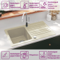 Preview: Granitspüle Einzelbecken Beige