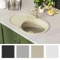 Preview: Granitspüle Einzelbecken Oval Beige