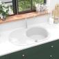 Preview: Granitspüle Einzelbecken Oval Weiß