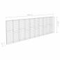 Preview: Gabionenwand mit Abdeckung Verzinkter Stahl 600×30×200 cm