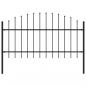 Preview: ARDEBO.de - Gartenzaun mit Speerspitzen Stahl (1 - 1,25) x 1,7 m Schwarz