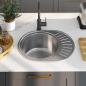 Preview: Einbauspüle mit Sieb und Siphon Oval Edelstahl