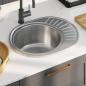 Preview: Einbauspüle mit Sieb und Siphon Oval Edelstahl