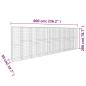 Preview: Gabionenwand mit Abdeckung Verzinkter Stahl 600 x 50 x 200 cm