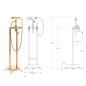 Preview: Freistehende Badewannenarmatur Edelstahl 99,5 cm Golden