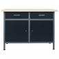 Preview: Werkbank Schwarz 120x60x85 cm Stahl