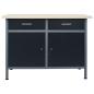 Preview: Werkbank Schwarz 120x60x85 cm Stahl