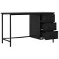 Preview: Schreibtisch Schubladen Industriell Schwarz 120x55x75cm Stahl