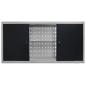 Preview: Wand-Werkzeugschrank Industrie-Stil Metall Grau und Schwarz
