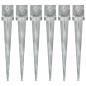 Preview: Erdspieße 6 Stk. Silbern 14×14×91 cm Verzinkter Stahl