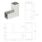 Preview: Pfostenverbinder 4 Stk. L-Form Verzinktes Metall 71 x 71 mm