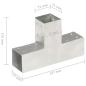 Preview: Pfostenverbinder 4 Stk. T-Form Verzinktes Metall 71 x 71 mm