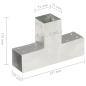 Preview: Pfostenverbinder 4 Stk. T-Form Verzinktes Metall 71 x 71 mm