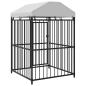 Preview: Outdoor-Hundezwinger mit Überdachung 120x120x150 cm