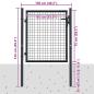 Preview: Mesh-Gartentor Verzinkter Stahl 100 x 125 cm Grau
