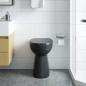Preview: Hohe Spülrandlose Toilette Soft-Close 7cm Höher Keramik Schwarz