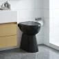 Preview: Hohe Spülrandlose Toilette Soft-Close 7cm Höher Keramik Schwarz