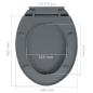 Preview: Toilettensitz mit Absenkautomatik Quick-Release Grau Oval