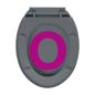 Preview: Toilettensitz mit Absenkautomatik Quick-Release Grau Oval