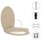 Preview: Toilettensitz mit Absenkautomatik Quick-Release Beige Oval