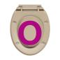 Preview: Toilettensitz mit Absenkautomatik Quick-Release Beige Oval