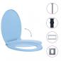 Preview: Toilettensitz mit Absenkautomatik Quick-Release Blau Oval