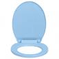 Preview: Toilettensitz mit Absenkautomatik Quick-Release Blau Oval