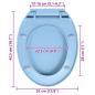 Preview: Toilettensitz mit Absenkautomatik Quick-Release Blau Oval