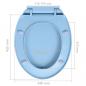 Preview: Toilettensitz mit Absenkautomatik Quick-Release Blau Oval