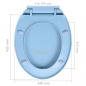 Preview: Toilettensitz mit Absenkautomatik Quick-Release Blau Oval