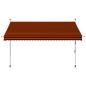Preview: Einziehbare Markise Handbetrieben 300 cm Orange und Braun