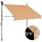 Preview: Einziehbare Markise Handbetrieben mit LED 200 cm Gelb und Blau