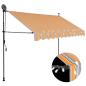 Preview: Einziehbare Markise Handbetrieben mit LED 250 cm Gelb und Blau